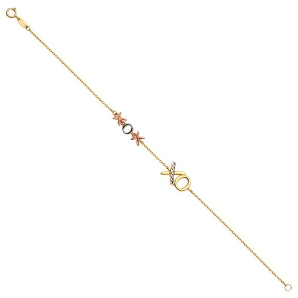Dainty 14k Gold XO Love Bracelet 8 inches